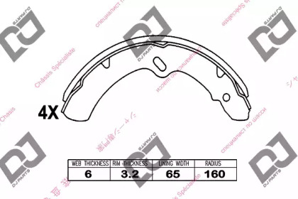 Комлект тормозных накладок DJ PARTS BS1102